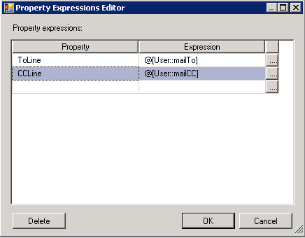 properties expressions dialog